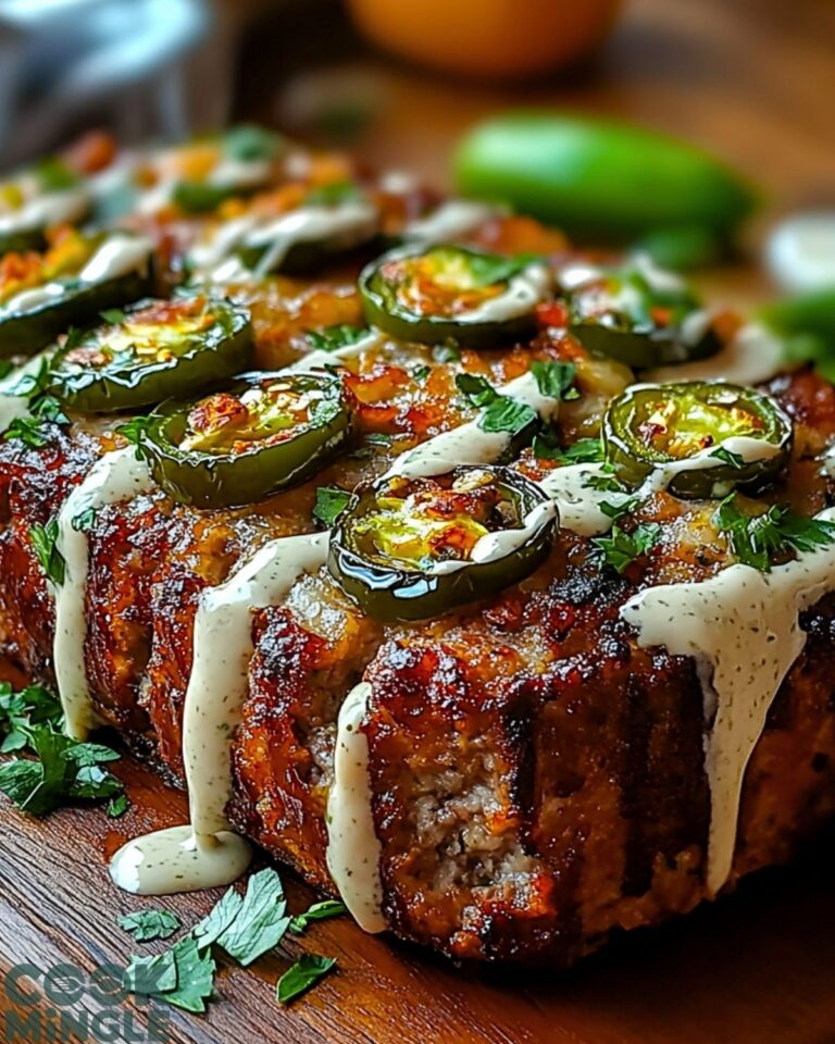 Smoky Jalapeño Popper Meatloaf with Creamy Ranch Drizzle