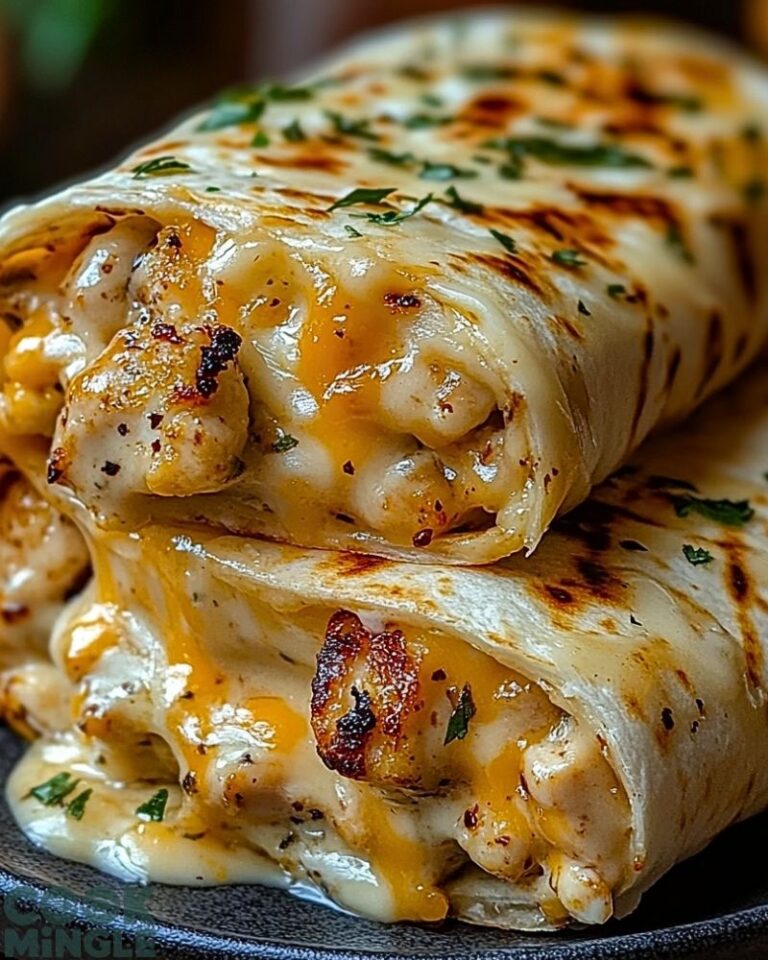 Cheesy Garlic Chicken Wraps