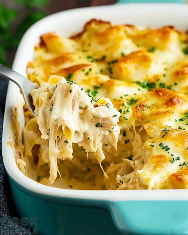 Creamy Rotisserie Chicken Alfredo Casserole