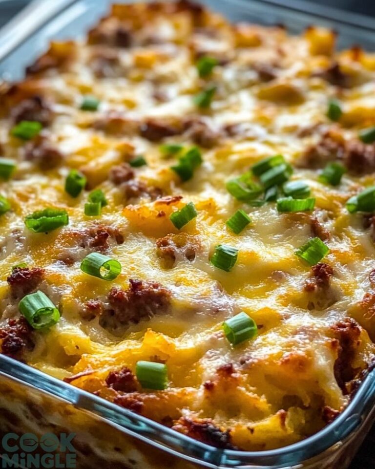 Sausage, Egg, and Cream Cheese Hashbrown Casserole