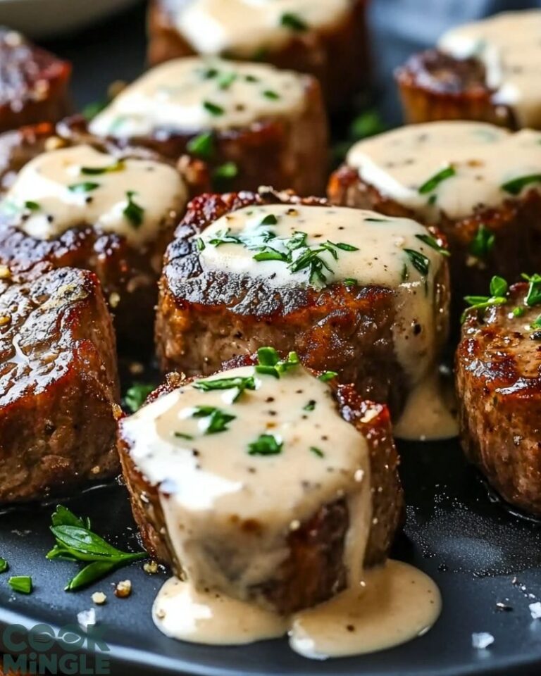 Garlic Butter Steak Bites with Parmesan Cream Sauce
