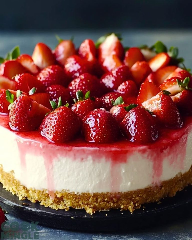 Simple Strawberry Cheesecake with Fresh Strawberries
