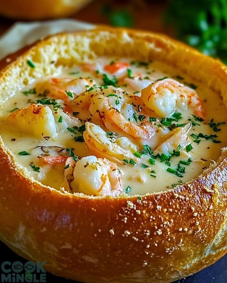 Stuffed Seafood Soup Bread Bowl
