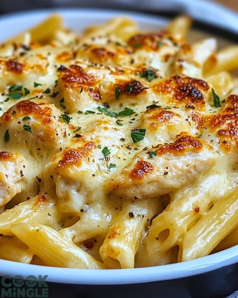 Baked Creamy Chicken Mozzarella Pasta