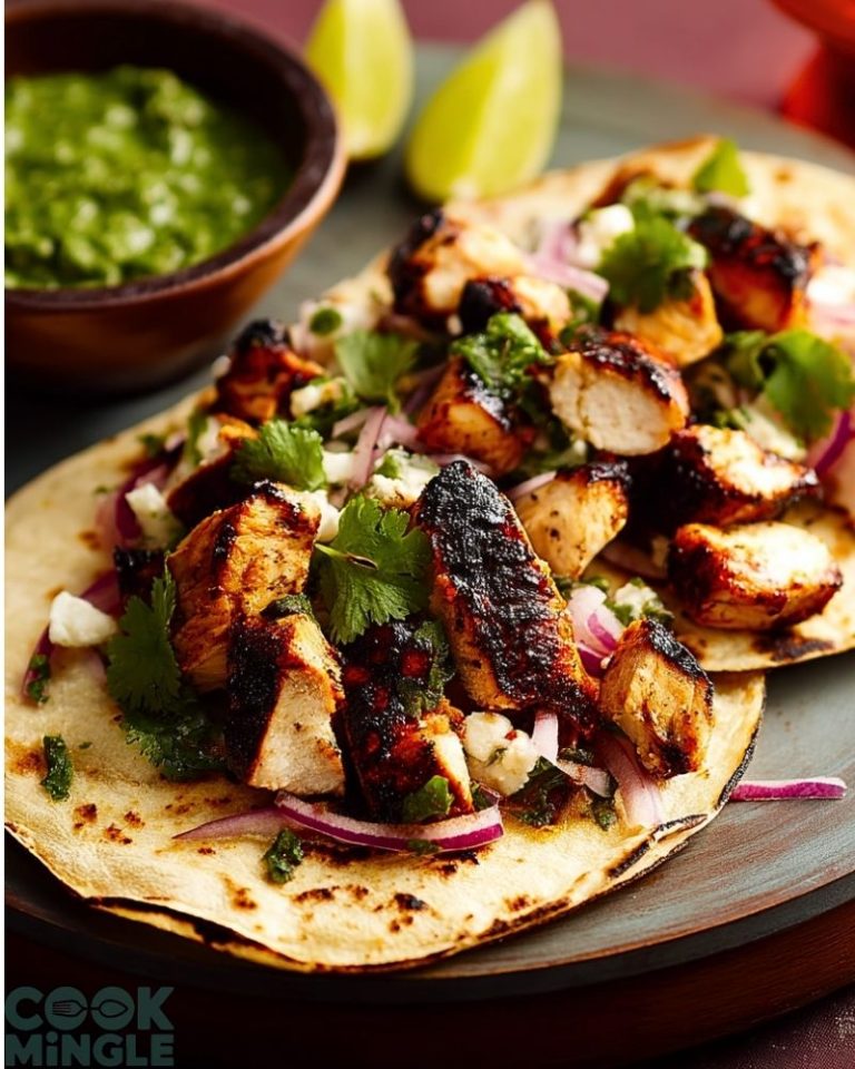 Charred Chile Marinated Grilled Chicken Tacos Recipe