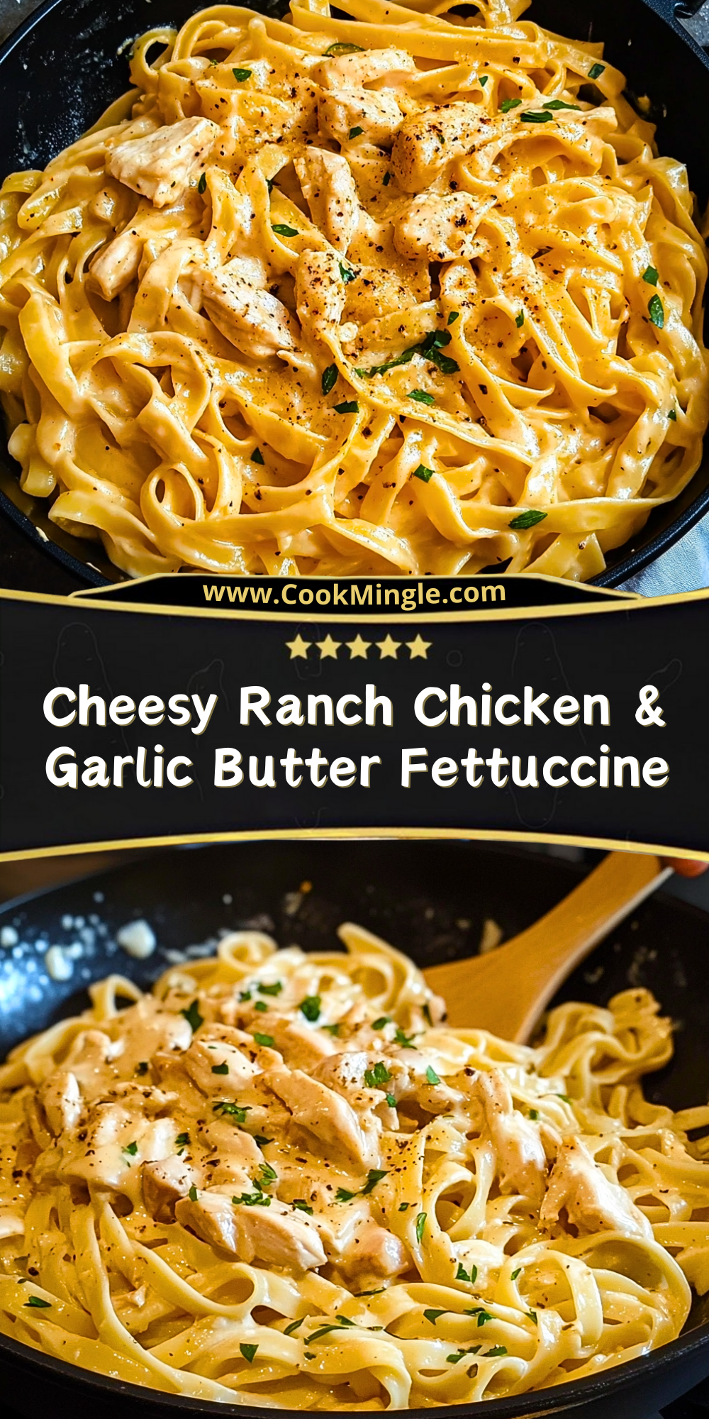 Garlic Butter Ranch Cheesy Ranch Chicken & Garlic Butter Fettuccine - Cook Mingle