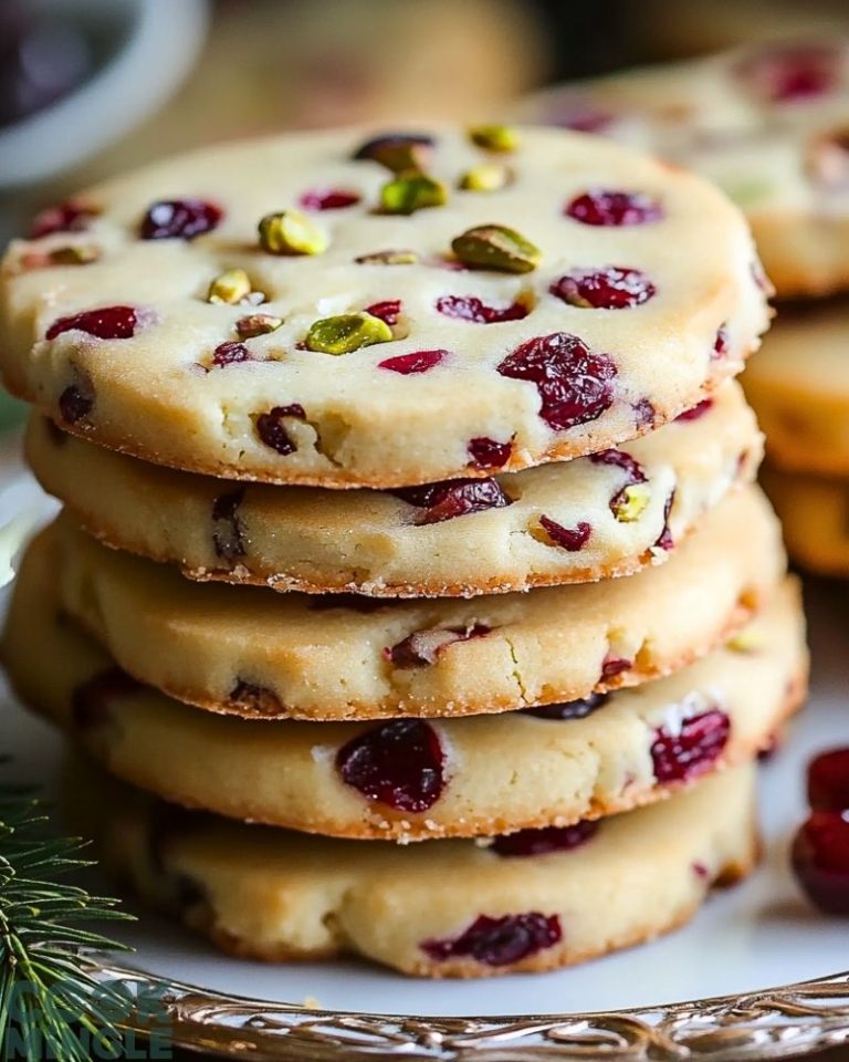 Cranberry Pistachio Shortbread Cookies