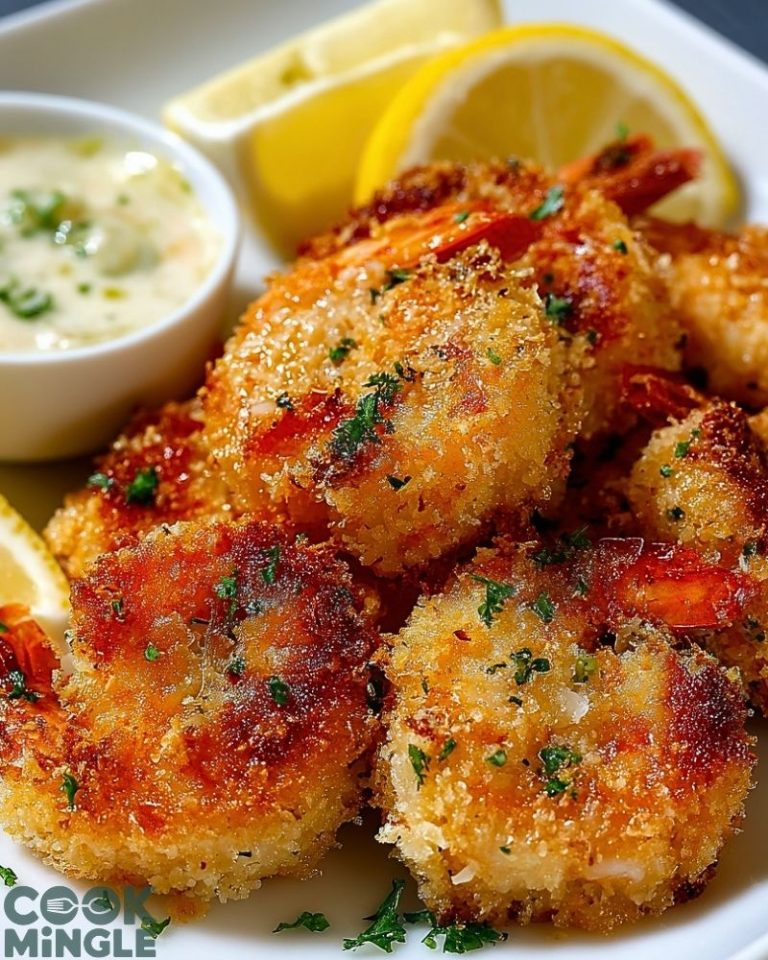 Crispy Shrimp Cakes with Lemon Garlic Sauce Recipe
