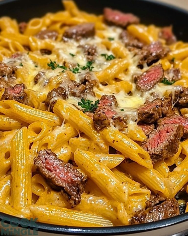 One-Pan Cheesy White Cheddar Cajun Steak Pasta Bliss