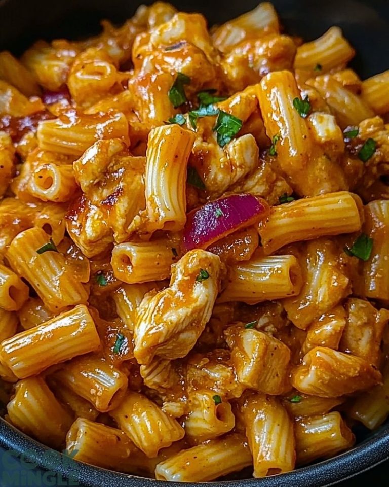 One-Pot Spicy BBQ Chicken Cheeseburger Pasta