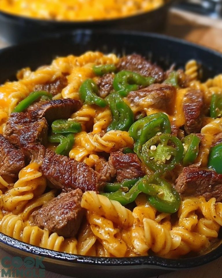 One-Skillet Jalapeño Cheddar Steak & Pasta
