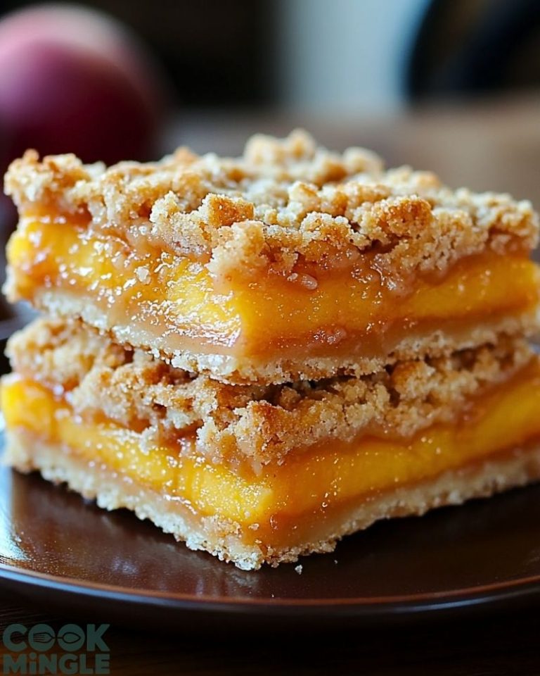 Peach Cobbler Crumble Bars
