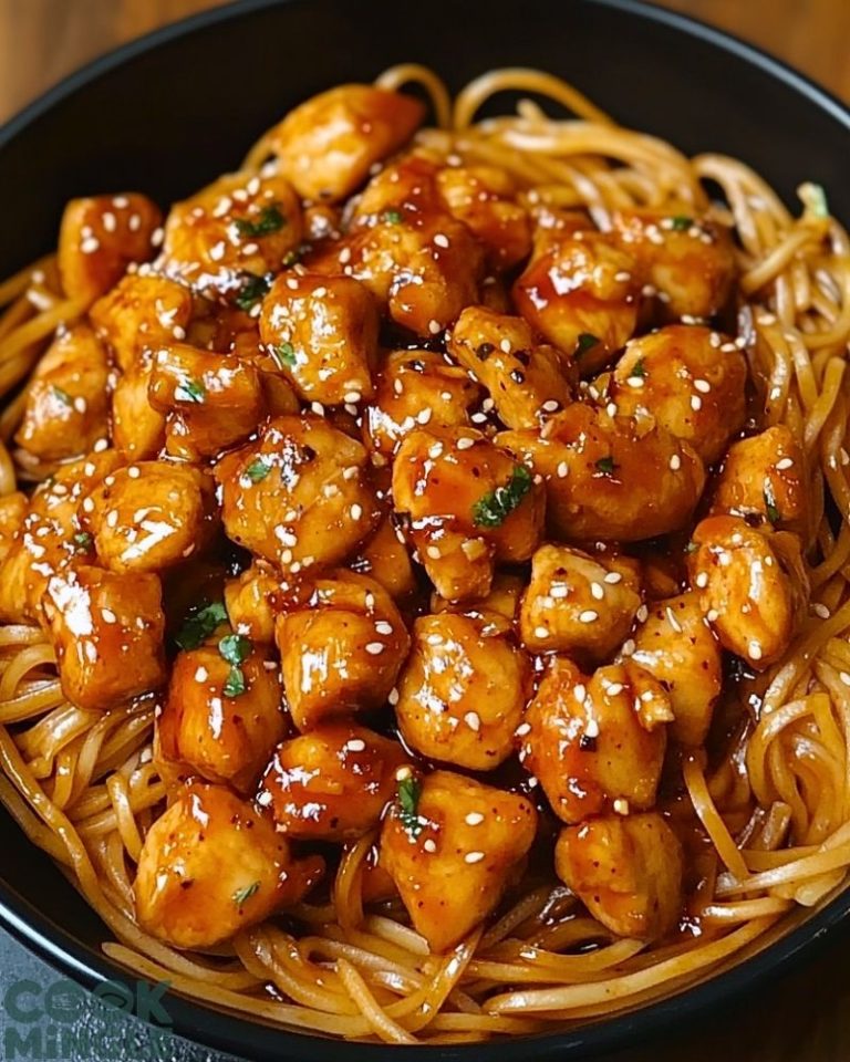 Spicy Honey Sriracha Chicken with Noodles