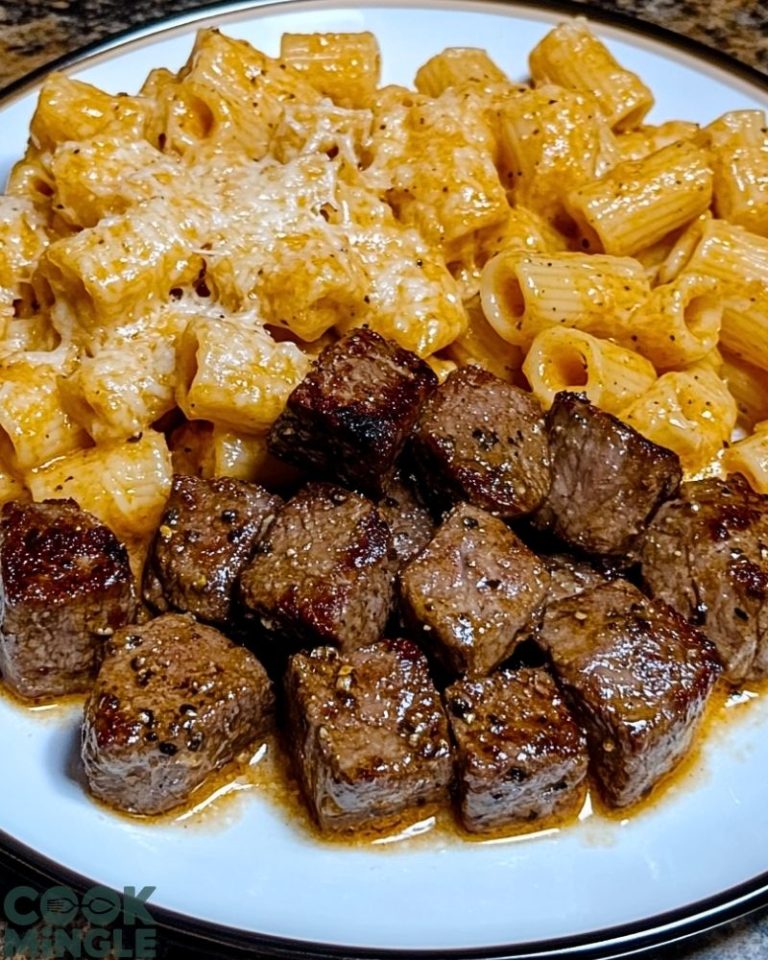 Cajun Steak Cheesy Rigatoni Parmesan