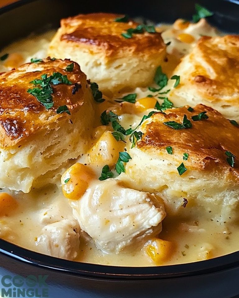 Chicken Pot Pie Bake with Cheddar Bay Biscuits