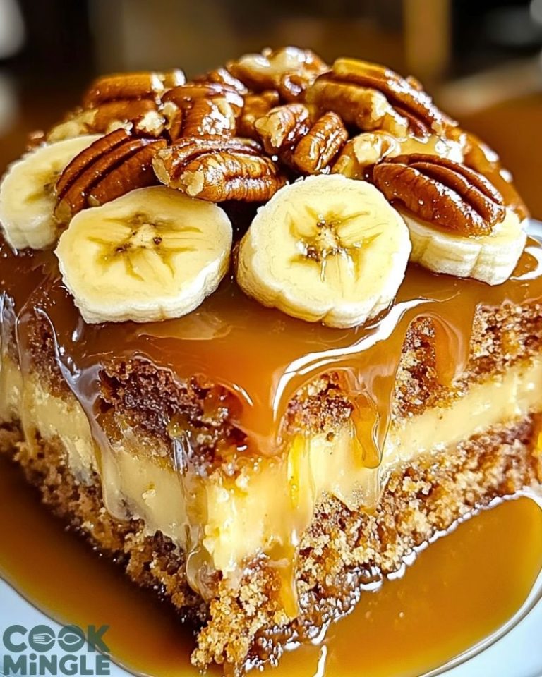 Decadent Caramel Banana Pecan Cake