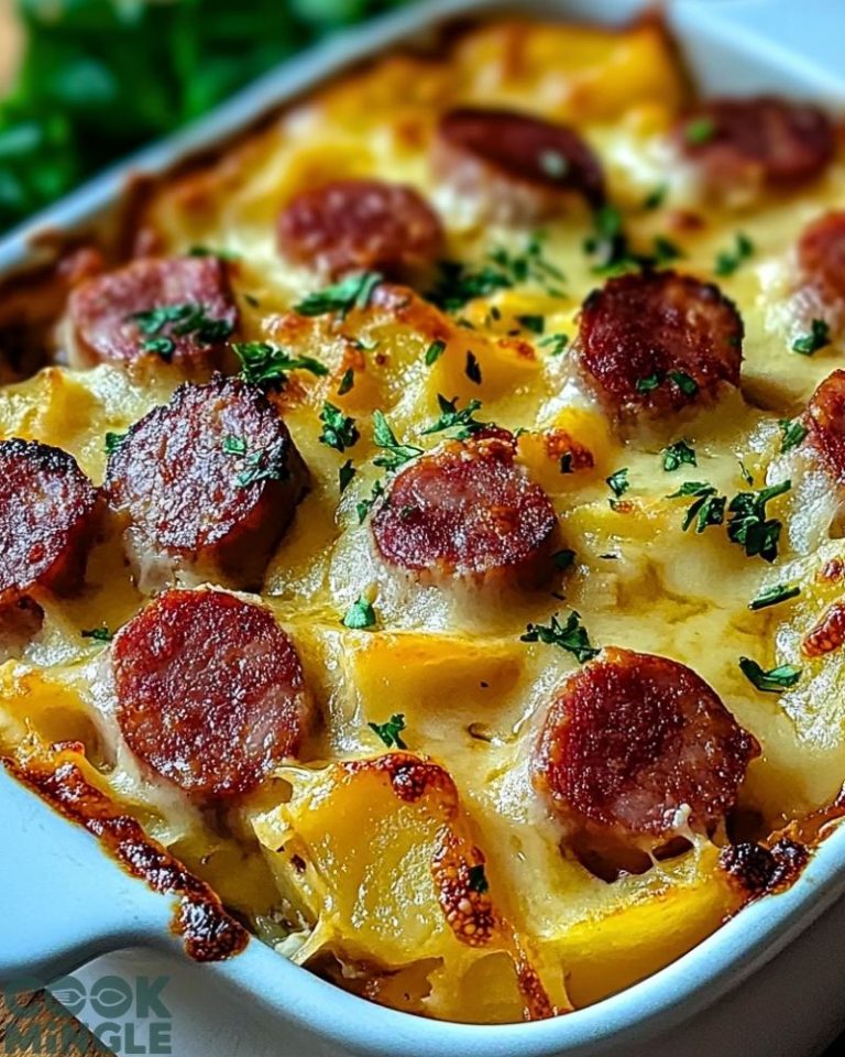 Kielbasa Sausage Cheesy Potato Casserole