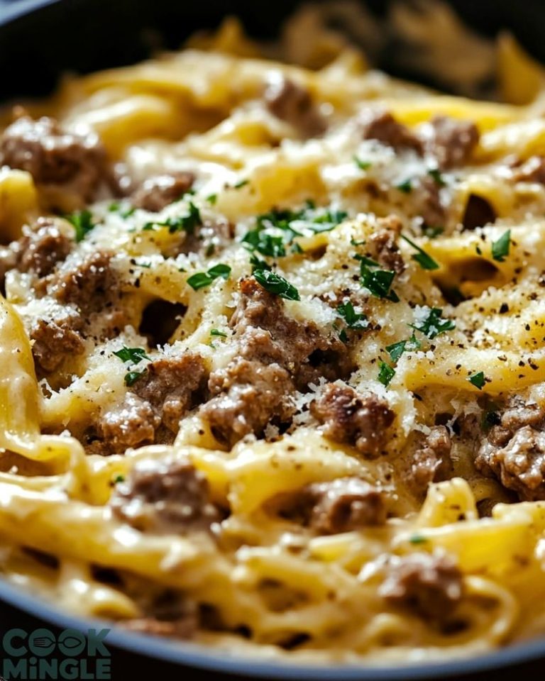 One-Pot Creamy Beef and Garlic Butter Pasta
