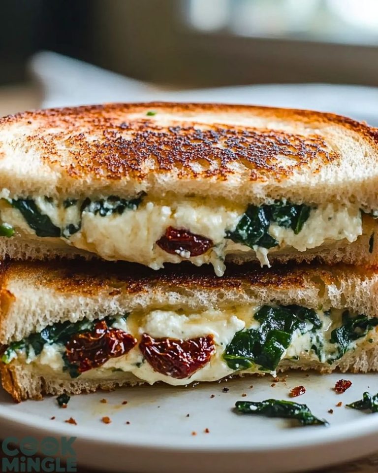 Sun-Dried Tomato Spinach and Ricotta Grilled Cheese