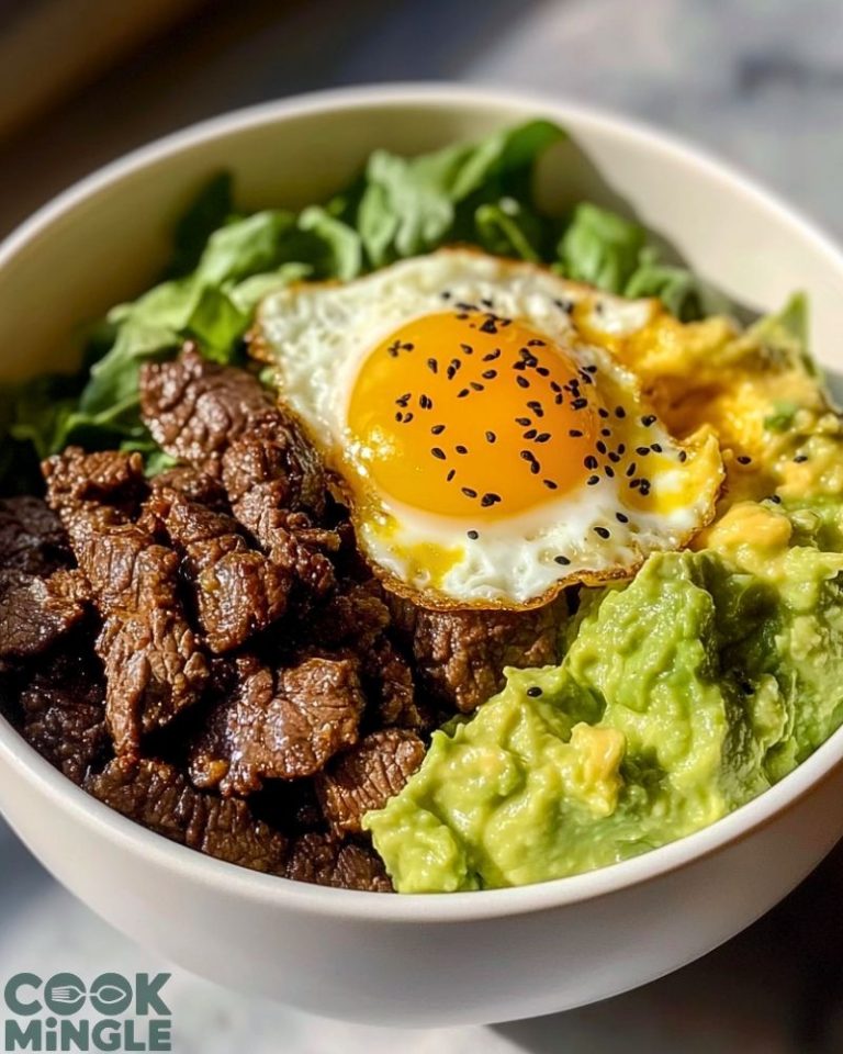 Beef Cheddar Egg & Guac Power Bowl