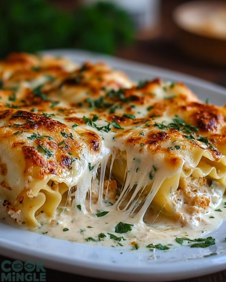Chicken Alfredo Lasagna Rolls