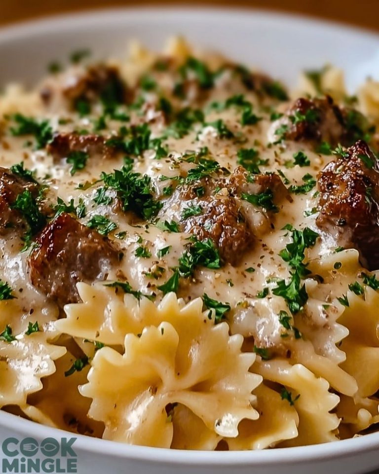 Creamy Beef and Bowtie Pasta