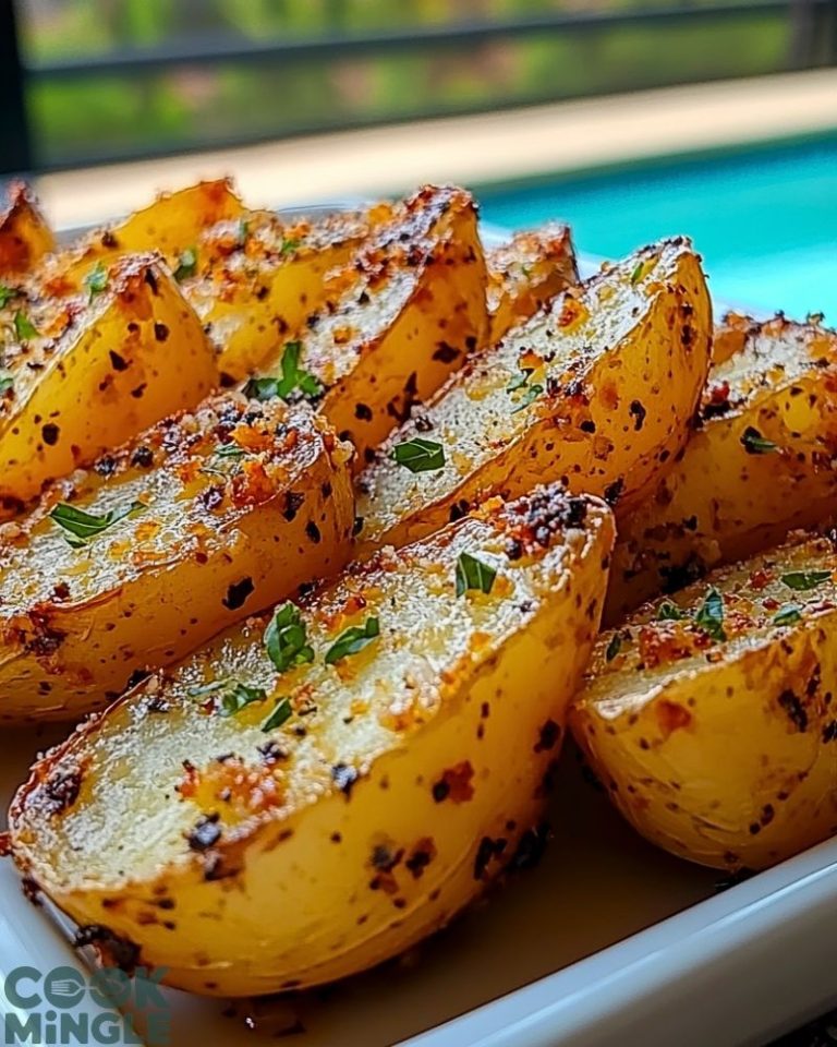 Crispy Garlic Parmesan Baked Potato Wedges