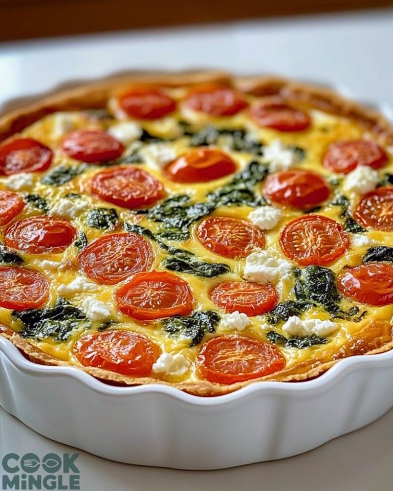 Crustless Spinach, Tomato & Feta Quiche