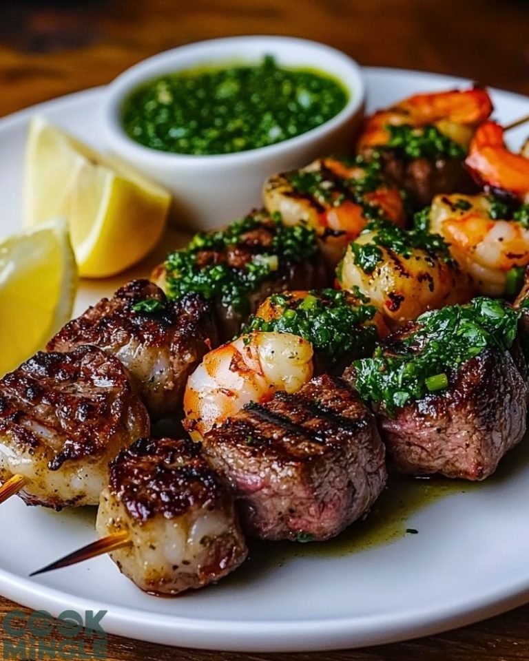 Grilled Surf & Turf Skewers with Chimichurri