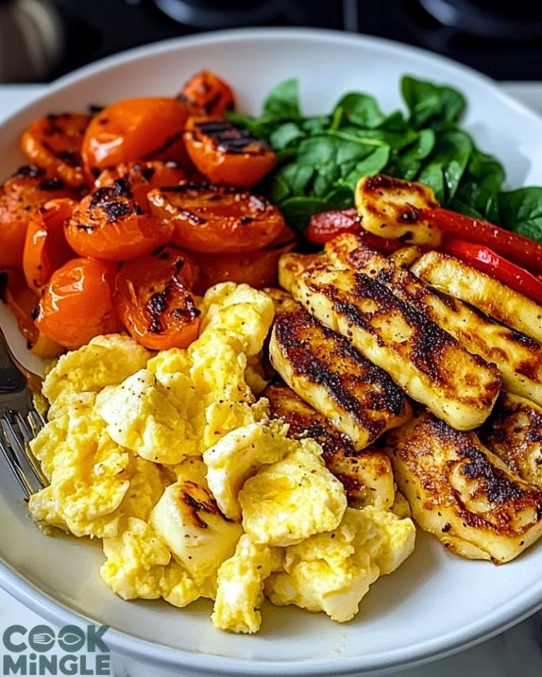 Halloumi and Scrambled Egg Power Plate