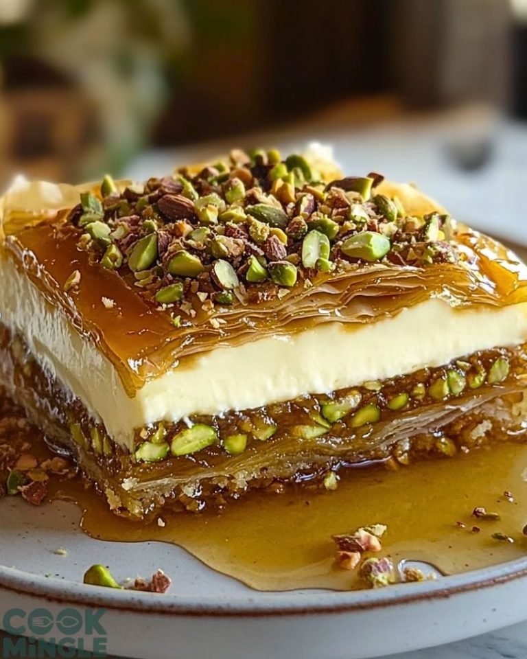 Honey Pistachio Baklava Cheesecake