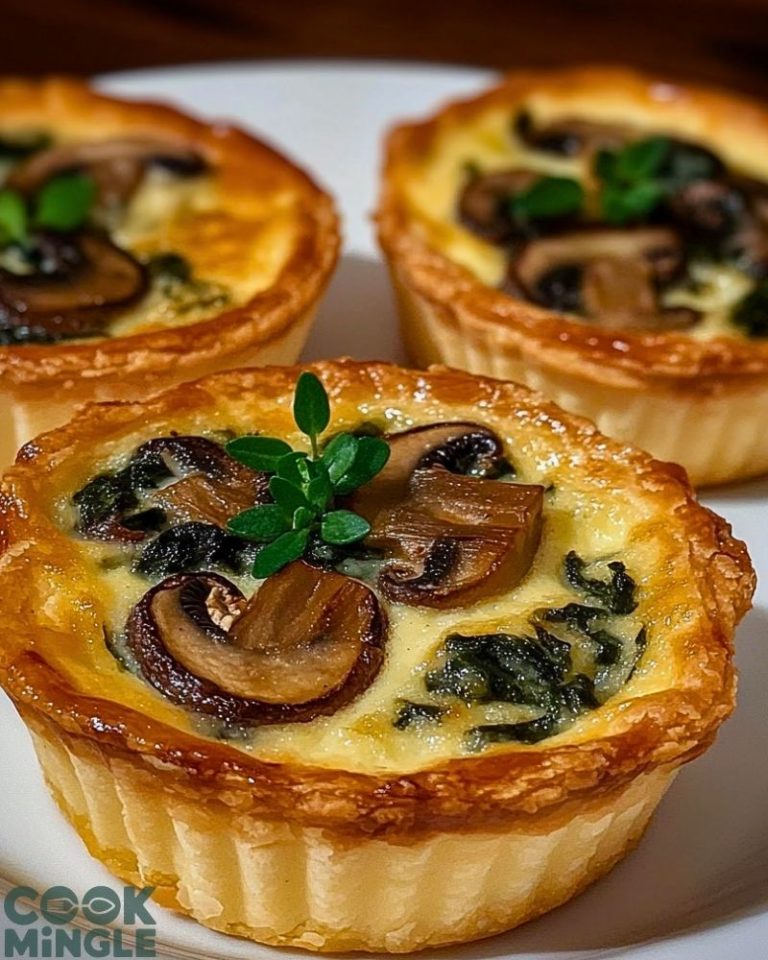 Mini Mushroom and Spinach Quiche