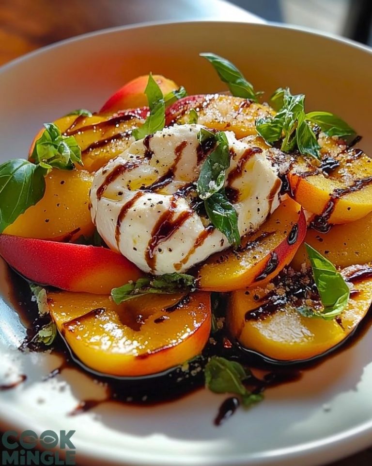 Peach Caprese Salad with Burrata