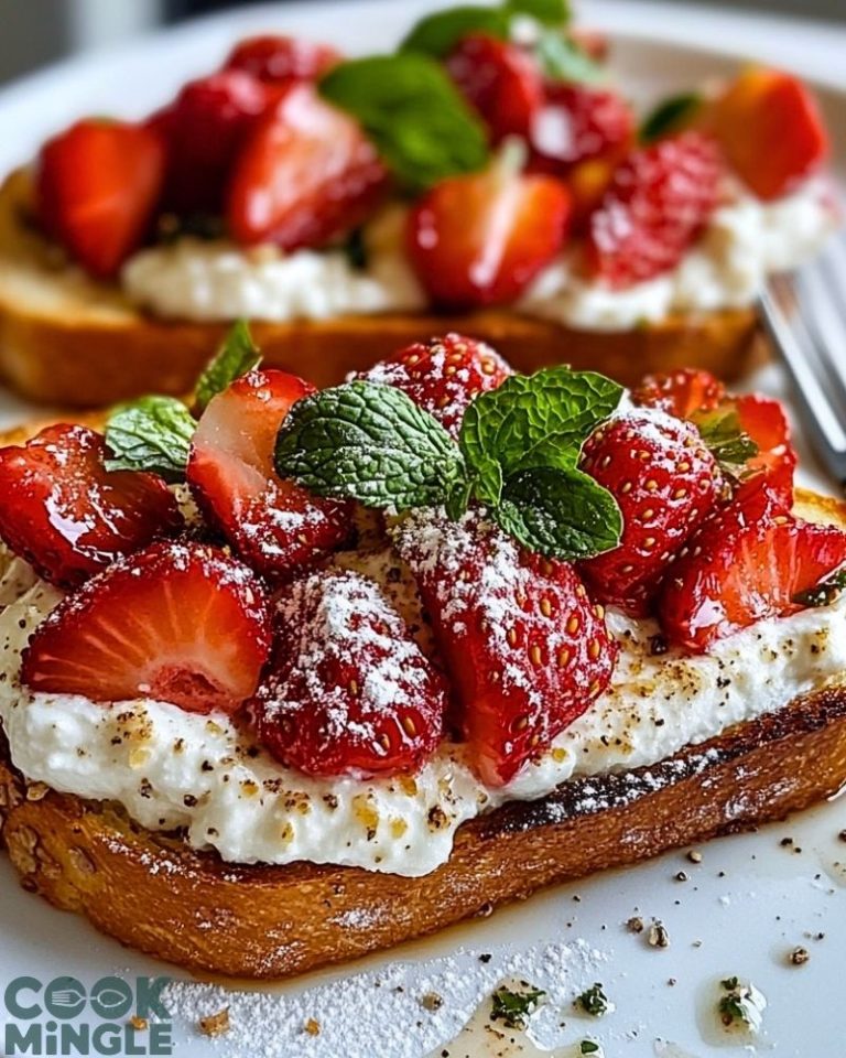 Roasted Strawberry Whipped Ricotta Toast