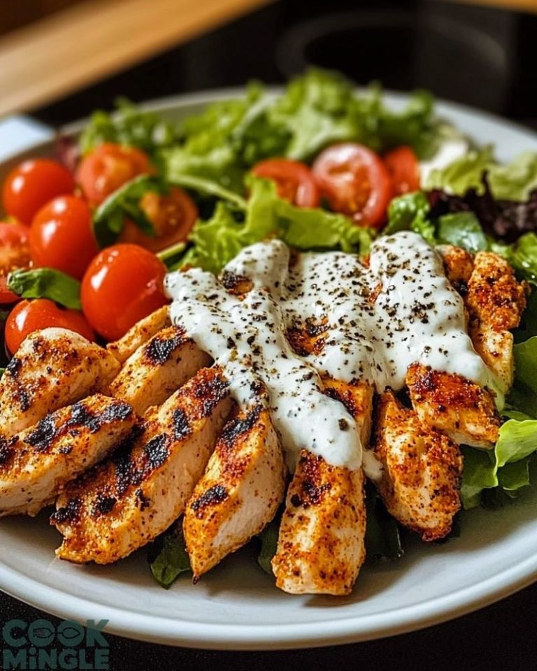 Spiced Chicken Strips with Fresh Salad & Yogurt Sauce