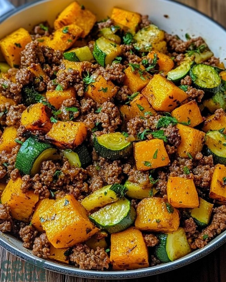 Sweet Potato & Zucchini Ground Beef Skillet