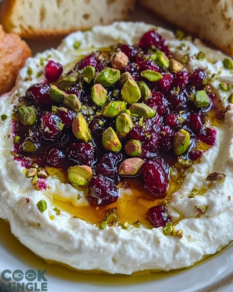 Whipped Feta Dip with Honey, Pistachios, and Cranberries