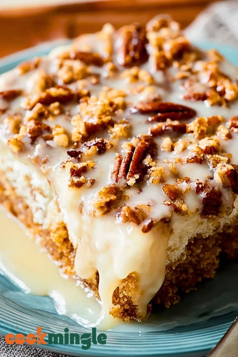 Butter Pecan Praline Poke Cake