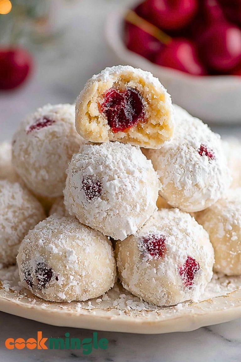 Cherry Snowball Cookies