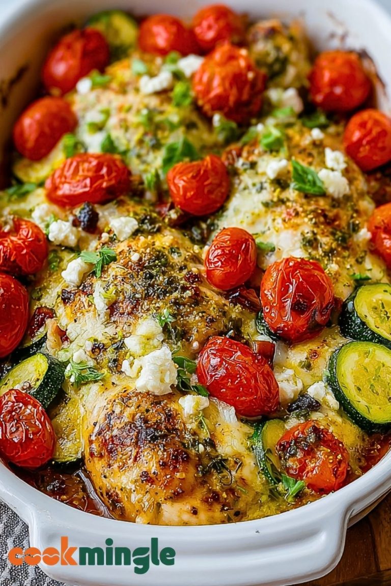 Mediterranean Chicken Zucchini Bake