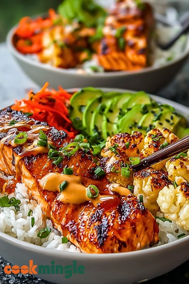 Sriracha Honey Salmon Bowls