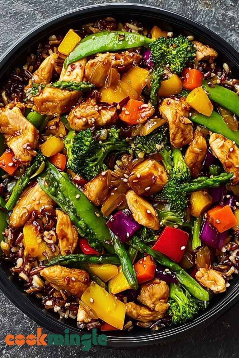 Ultimate Teriyaki Chicken Stir-Fry Recipe with Rainbow Veggies & Wild Rice