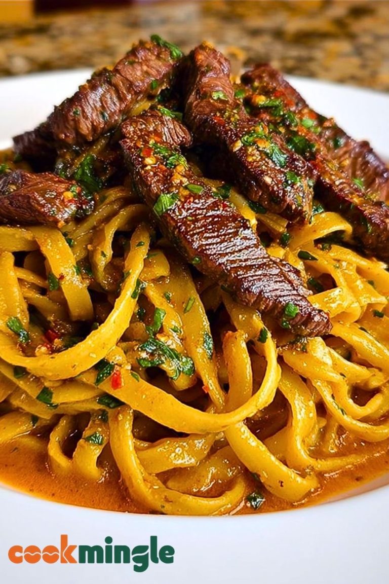 Cajun Garlic Butter Linguine with Tender Beef Strips