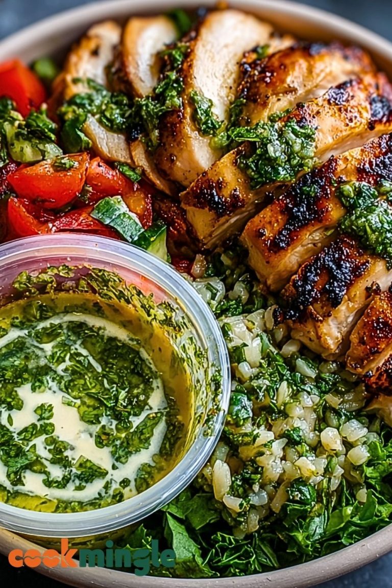 Chimichurri Grilled Chicken Bowl with Garlic Sauce