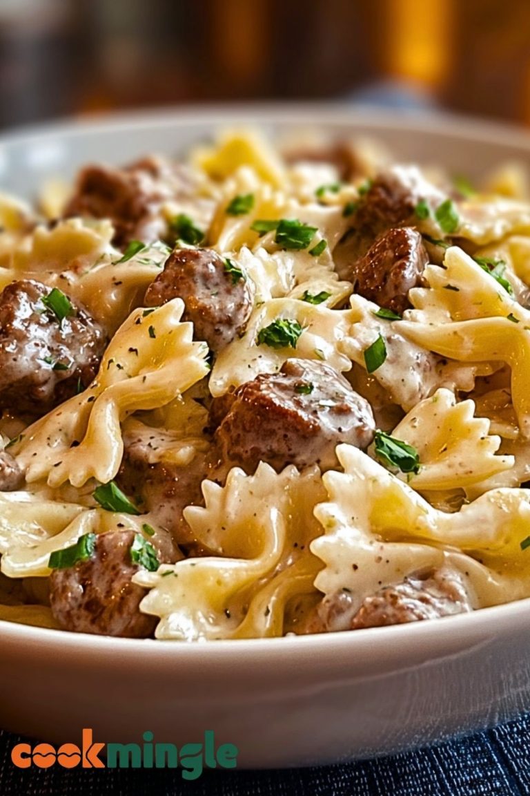 Creamy Beef and Bowtie Pasta Recipe