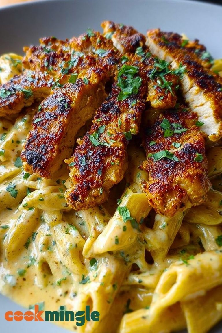 Creamy Cajun Chicken Penne Pasta with Garlic Mozzarella Sauce