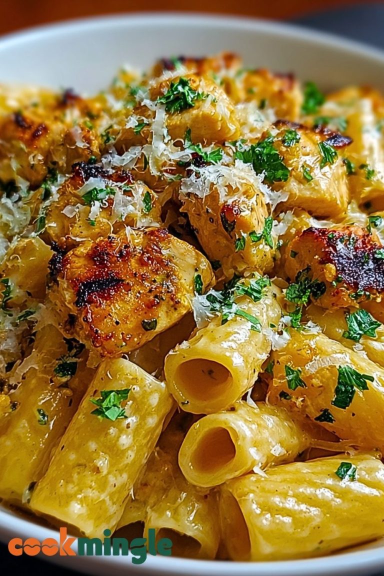 Creamy Garlic Butter Chicken Rigatoni Recipe