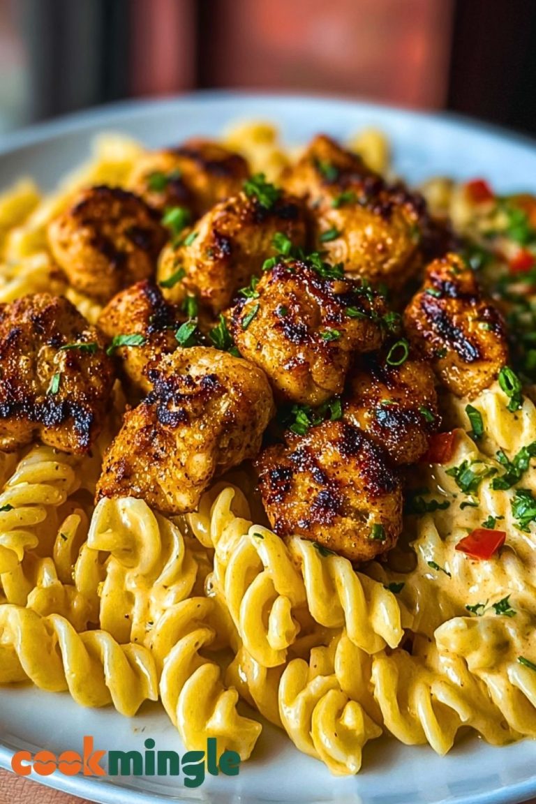 Creamy Jalapeño Garlic Chicken Bites with Twisted Cheddar Cajun Pasta