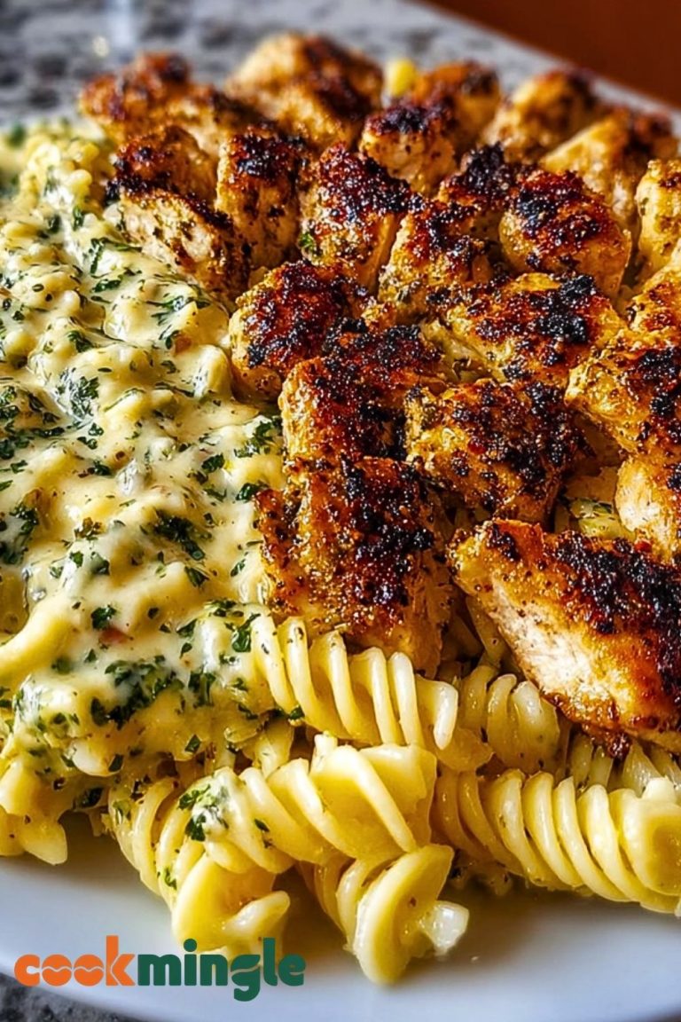 Creamy Parmesan Rotini with Cajun Garlic Butter Chicken