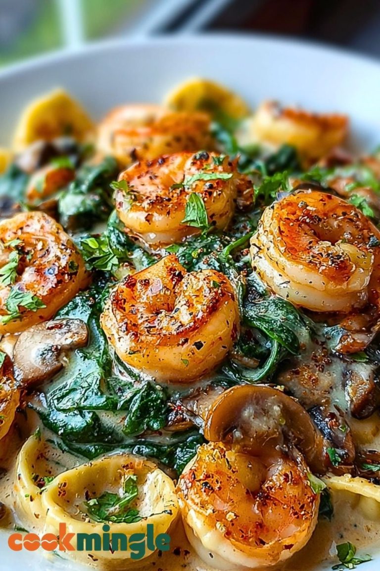 Creamy Spinach Mushroom Shrimp Shells